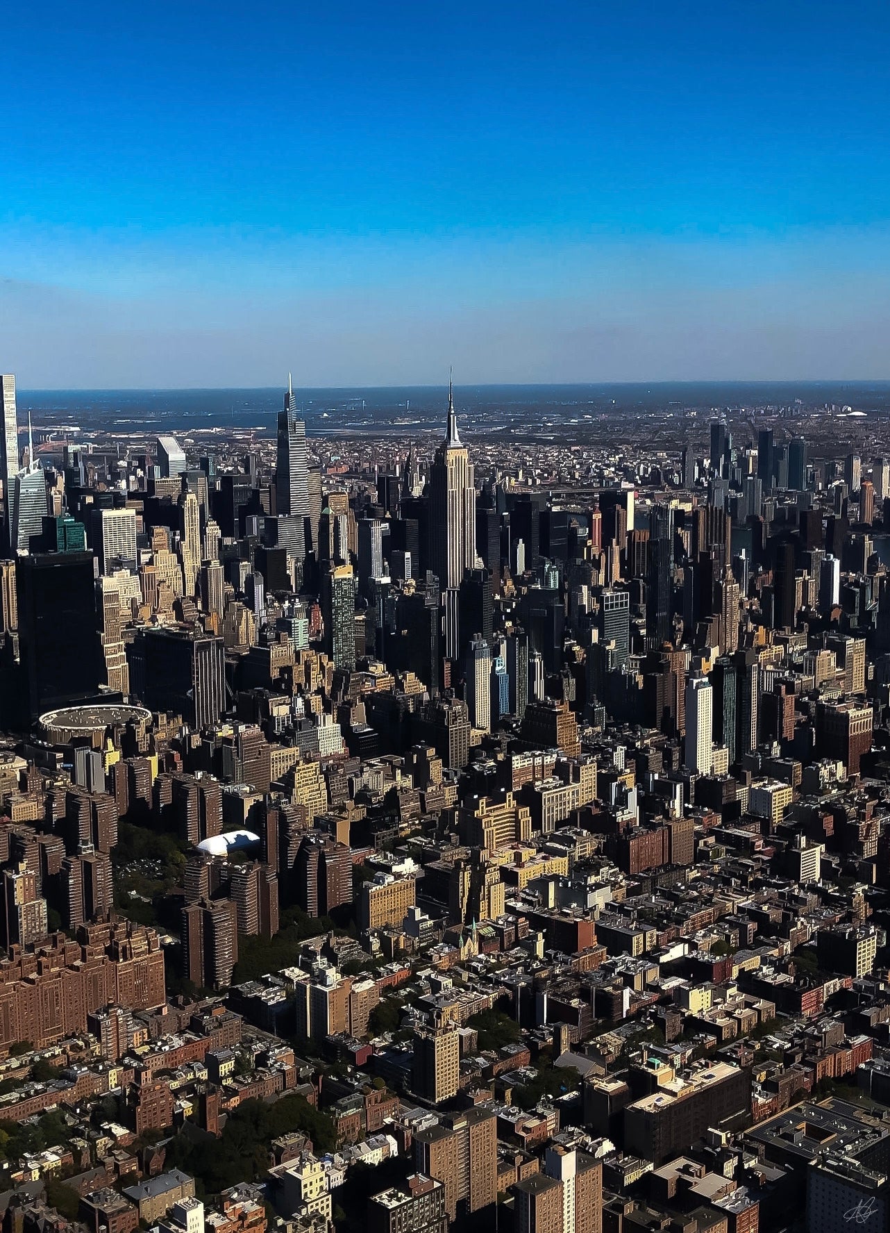 Above View of N.Y.C. Angled Towards the Empire State Building
