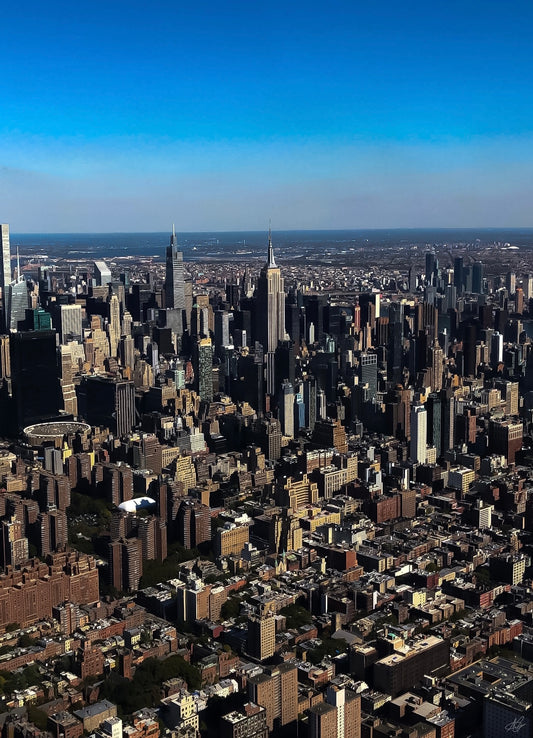 Above View of N.Y.C. Angled Towards the Empire State Building