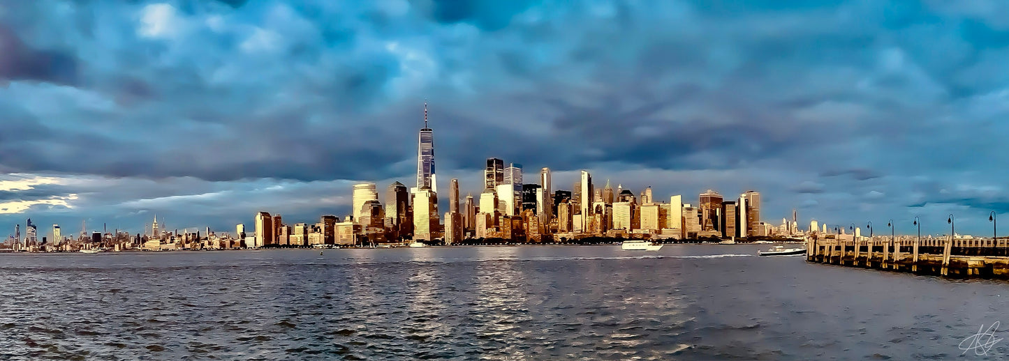 N.Y.C. Skyline During Sunset and Rainy Weather