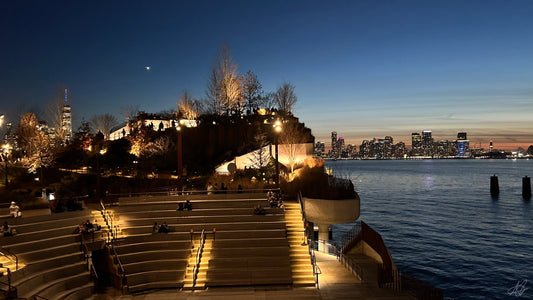 View from Little Island, N.Y.C. during Blue Hour