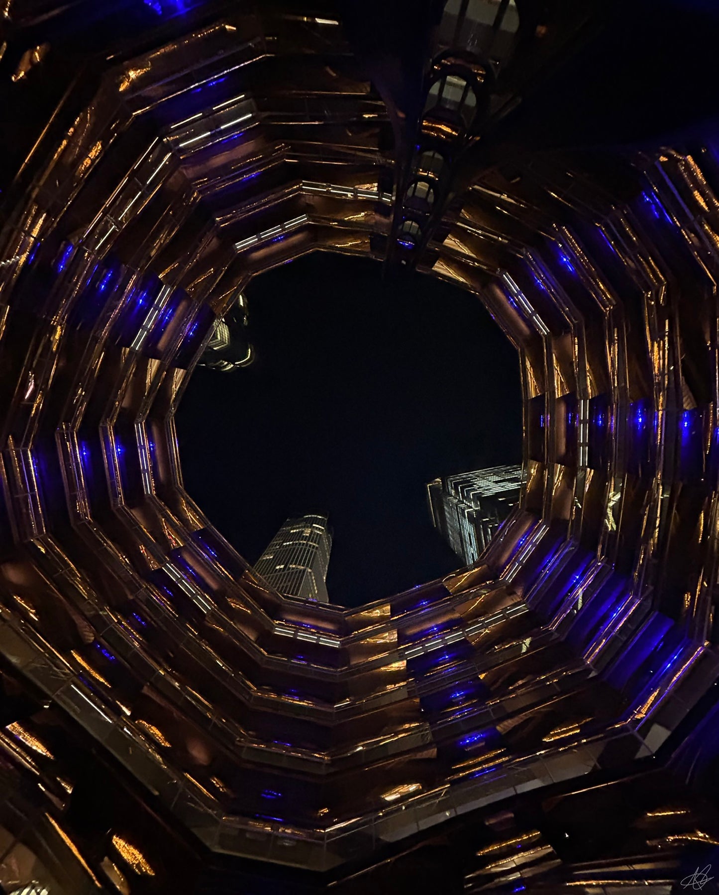 The Inside of the Vessel Looking Up in Hudson Yards, N.Y.C.