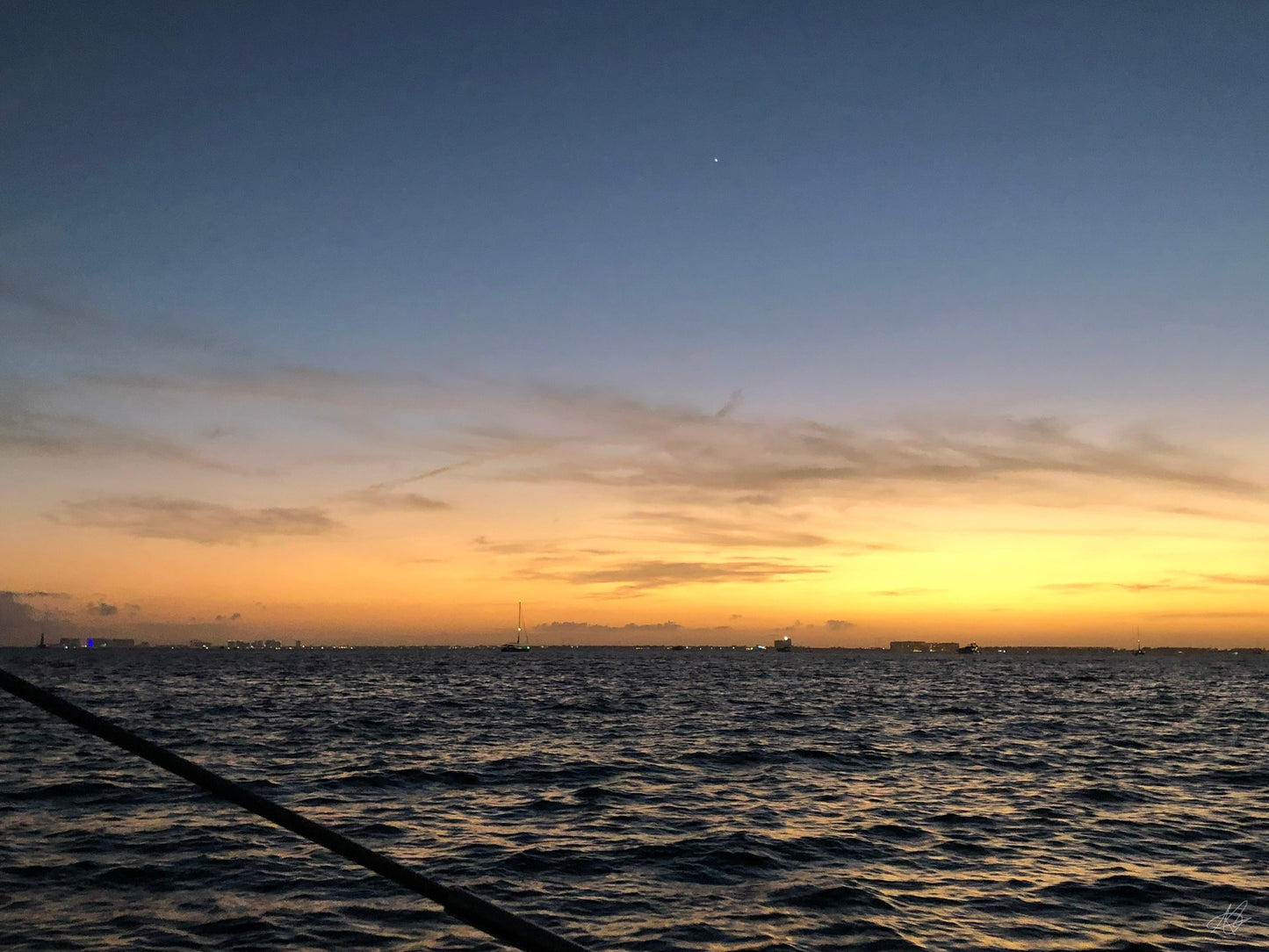 Sunset from Boat in Cancun, Mexico