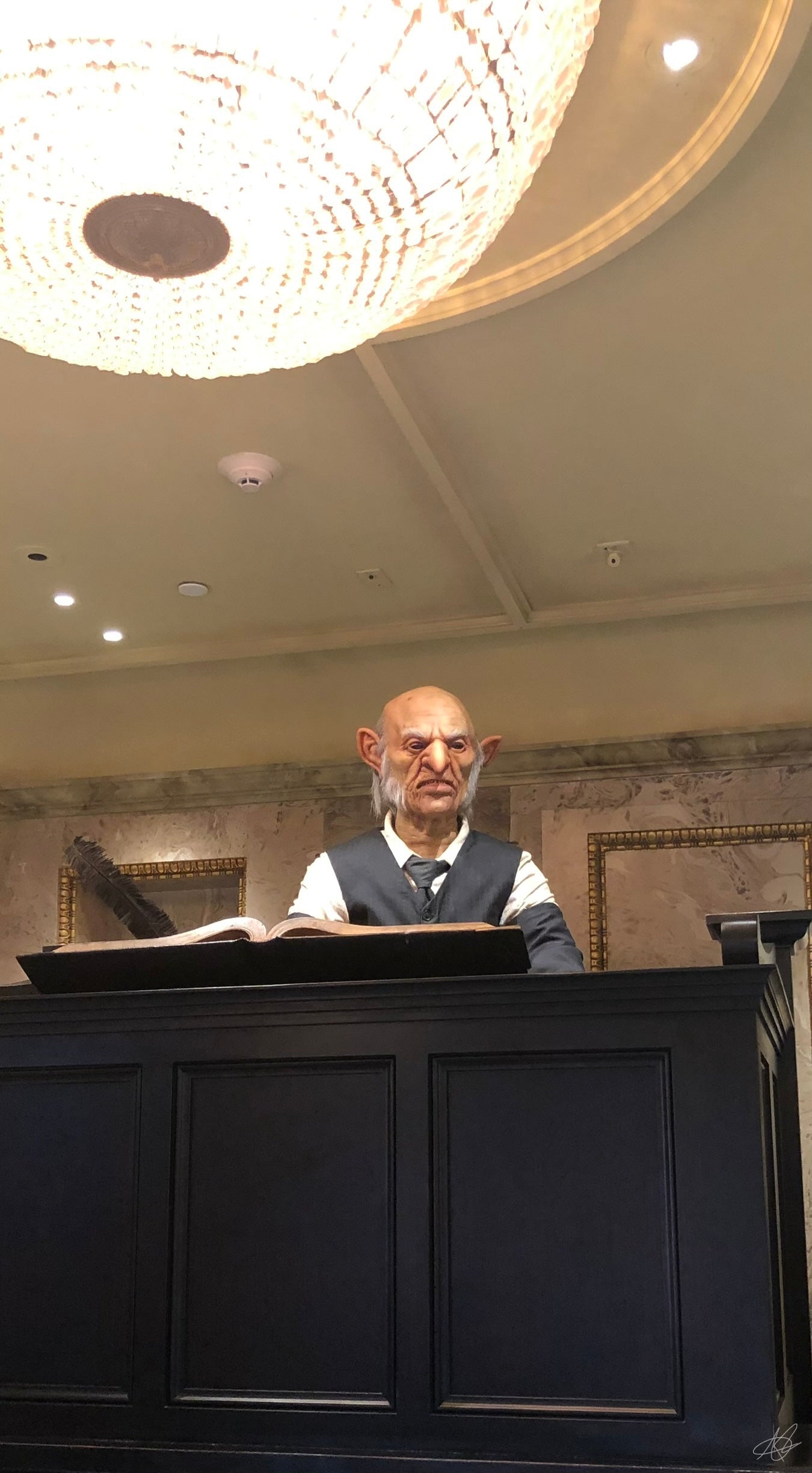 Goblin at Gringotts Bank at Harry Potter World