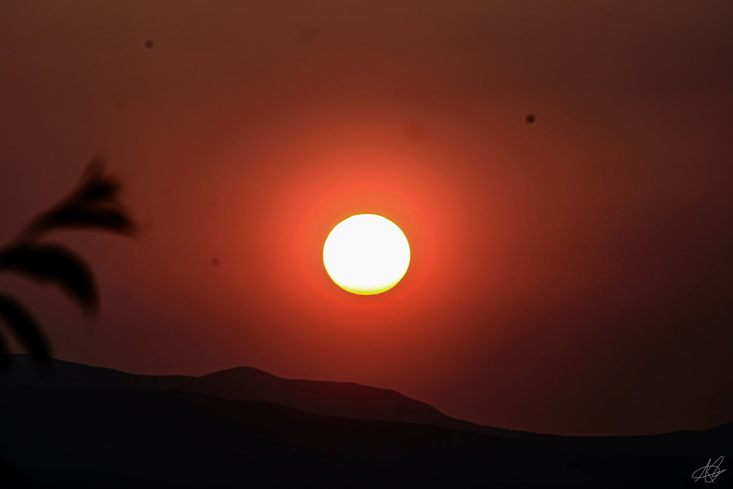 Sunset Over a Mountain (Zoomed In)