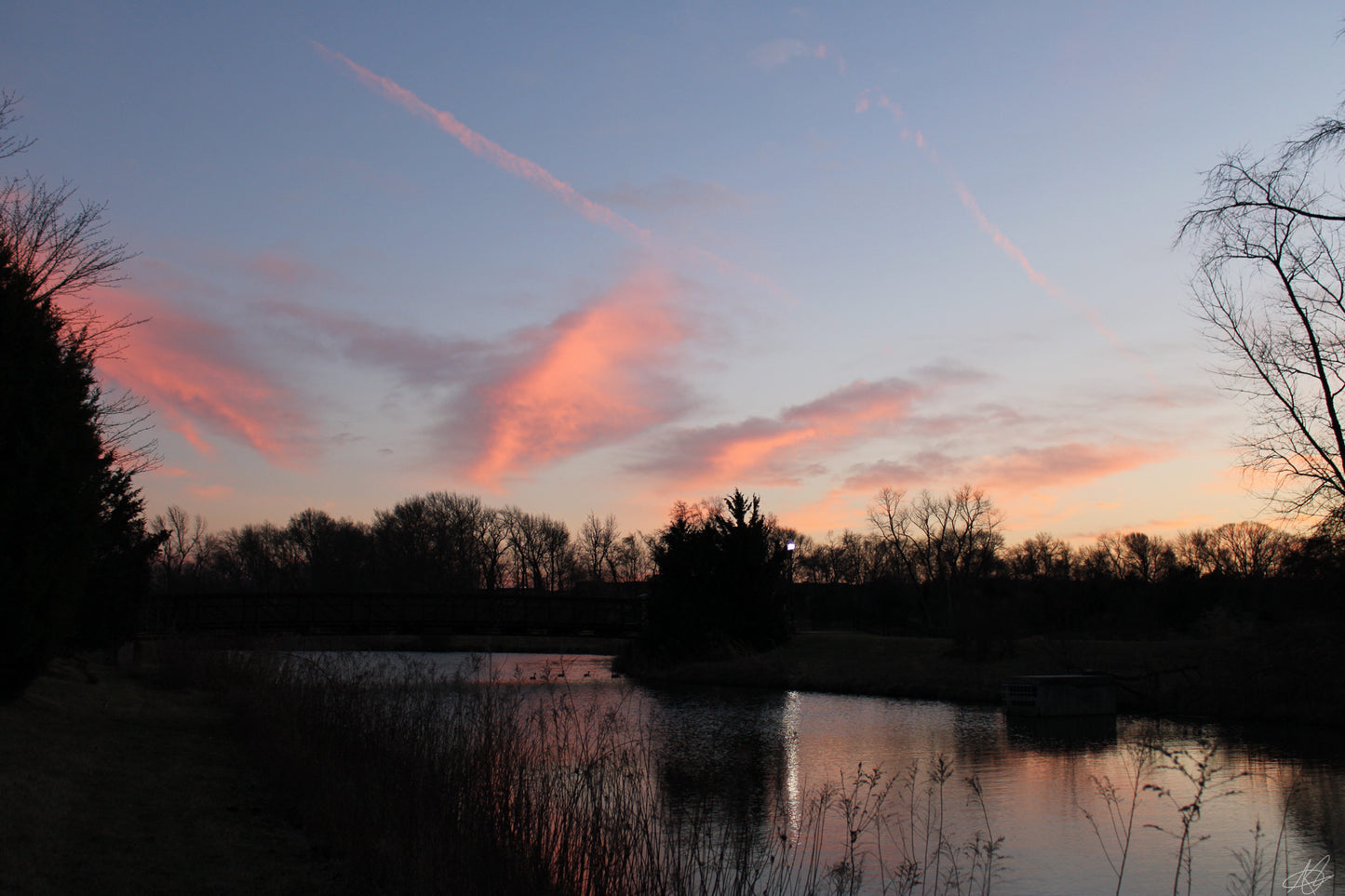Sunset over Pond