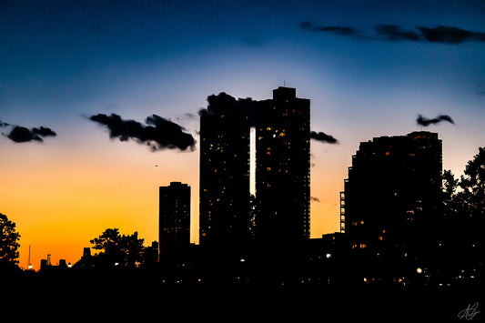 Dark Buildings in N.Y.C. during Sunset